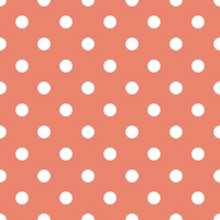 Polka Dots - White on Coral tapete