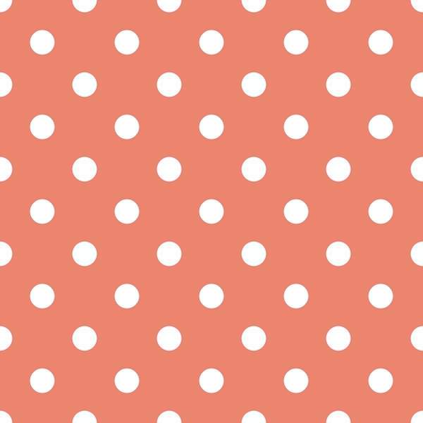 Polka Dots - White on Coral