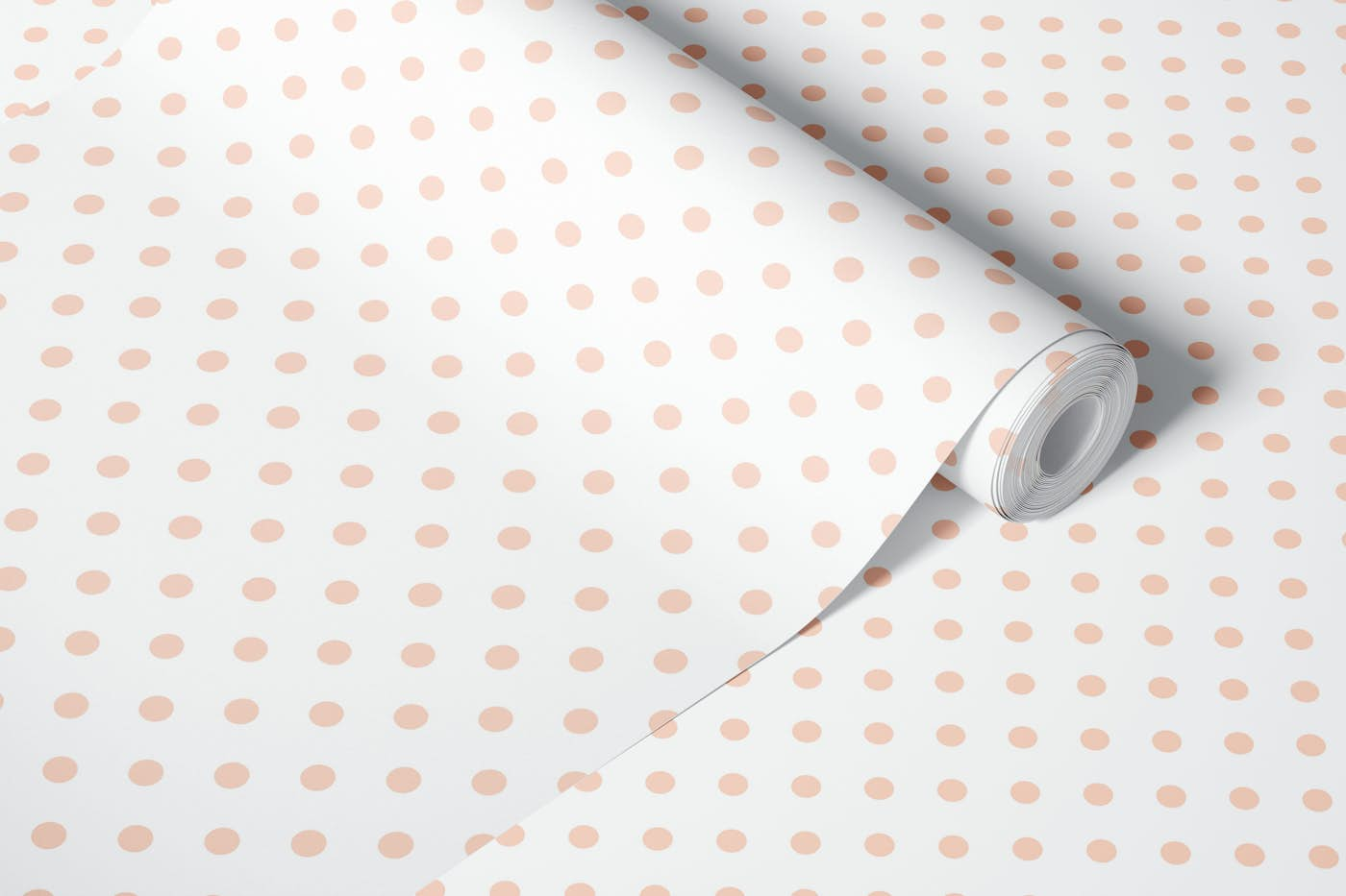 Polka Dots- Pink on White wallpaper roll