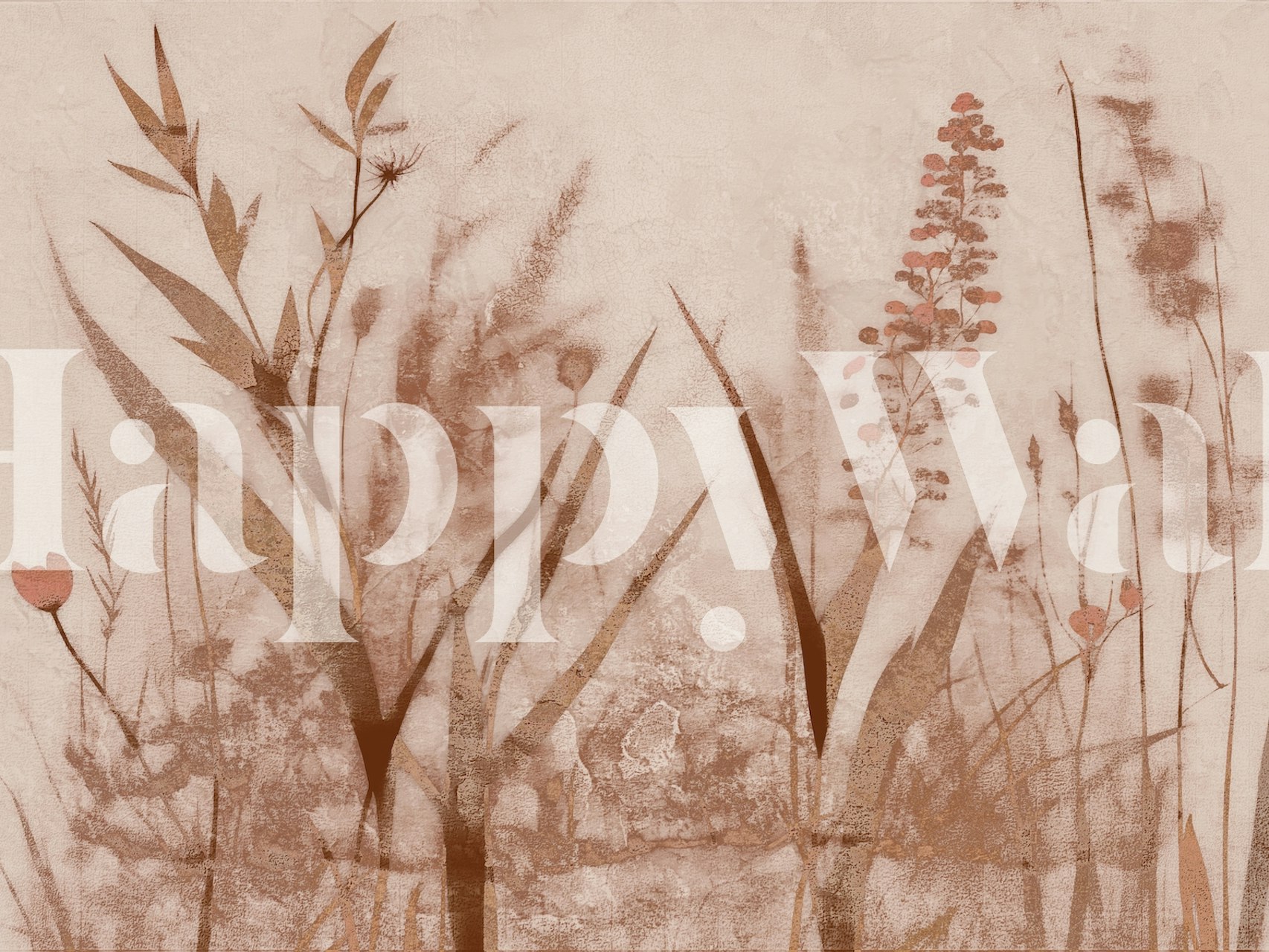 Japansk Wild Flower Meadow behang in een kamer