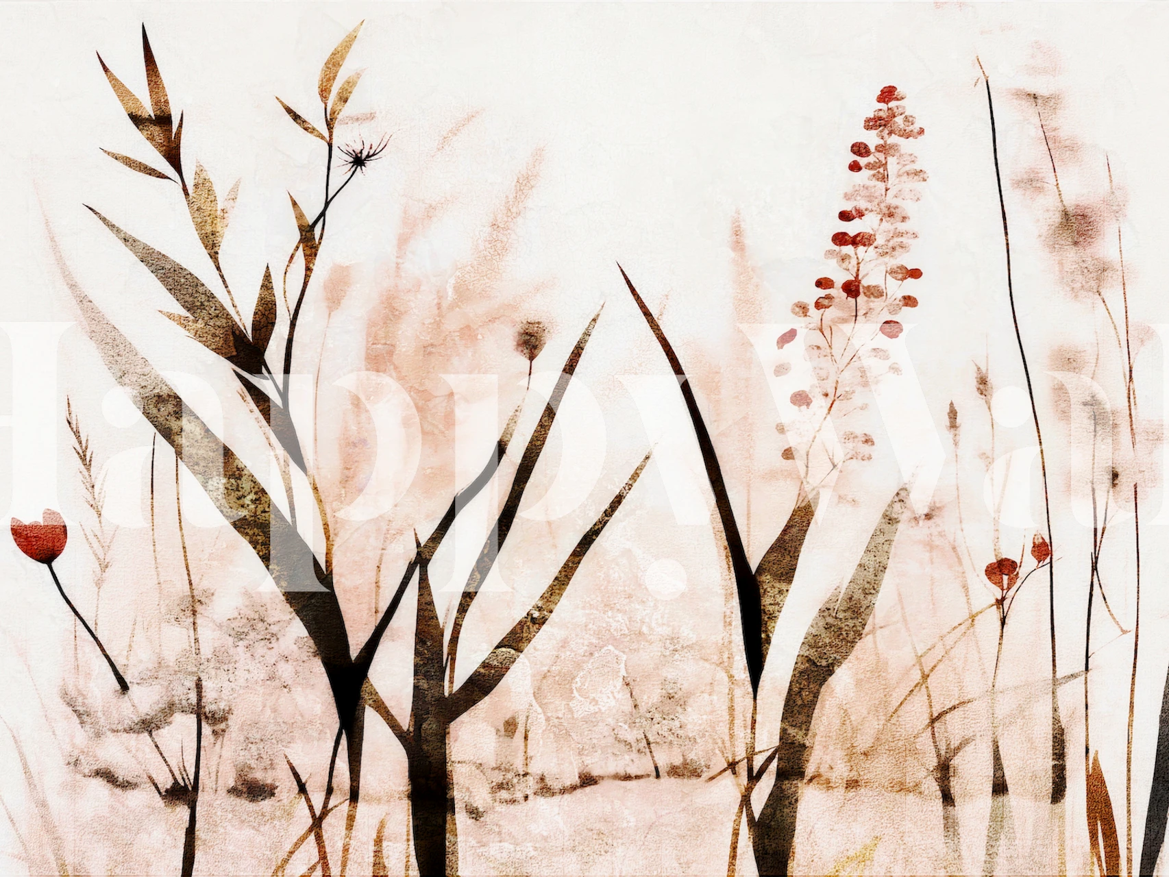 Scandinavian zomerbloemenweide behang