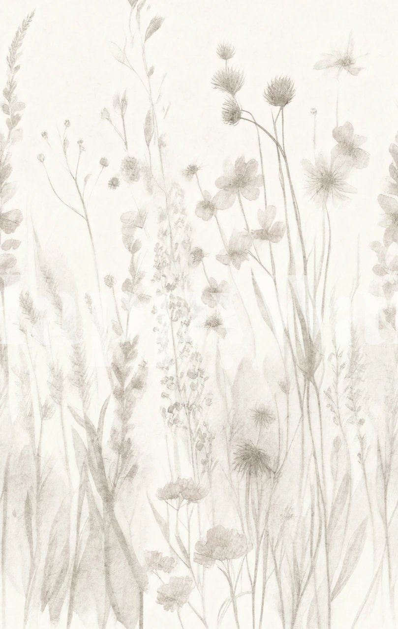 Scandinavian zomerbloemenweide behang