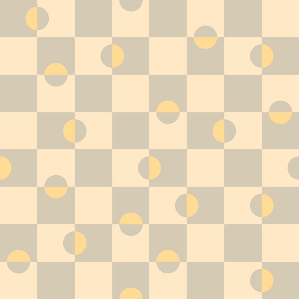 DAPPLED Retro Mid-Century Checkered Dot Cream