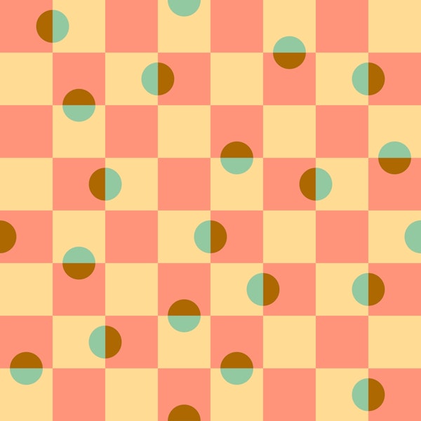 DAPPLED Retro Mid-Century Checkered Dot Pink