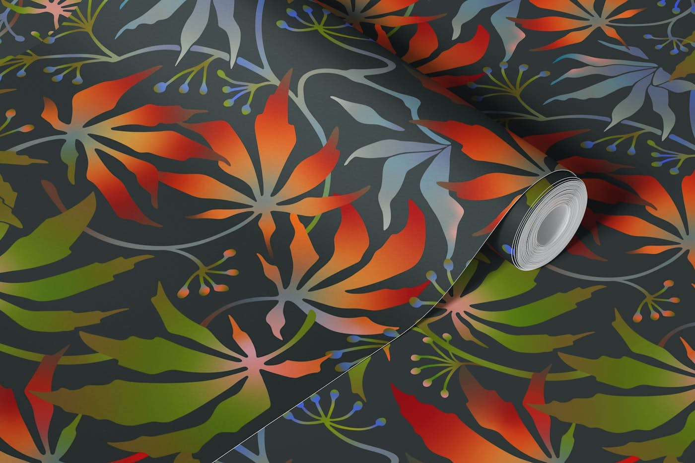 WABI SABI Japanese Maple Leaves Pattern wallpaper roll