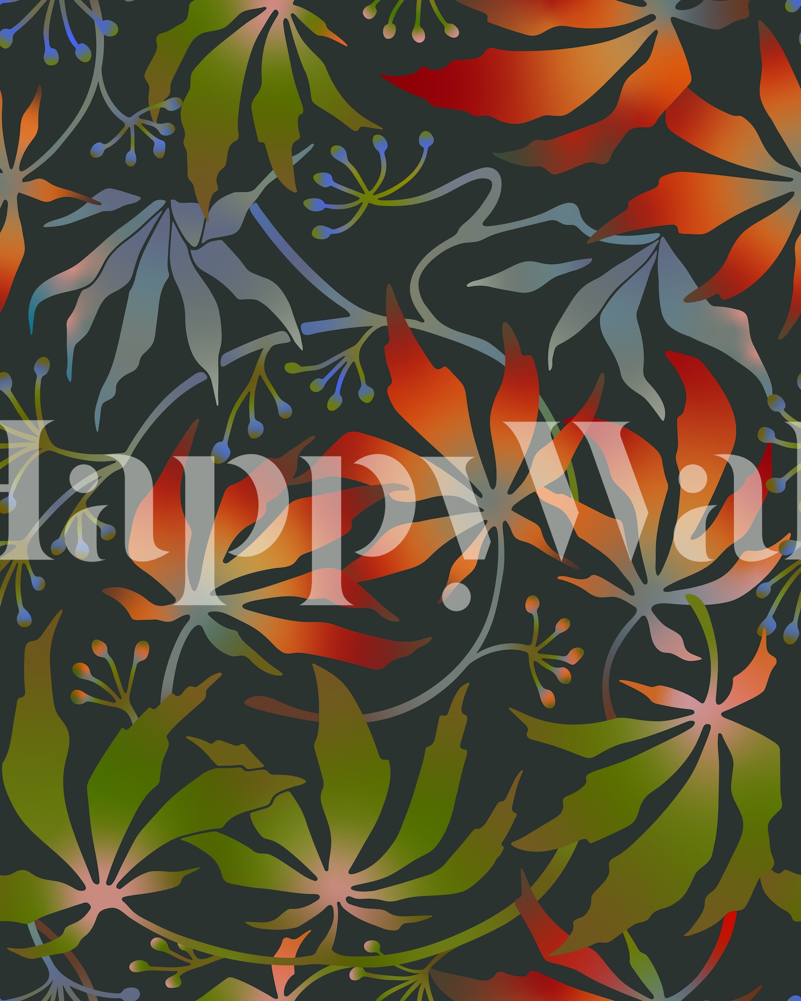 WABI SABI Japanese Maple Leaves wallpaper | Happywall