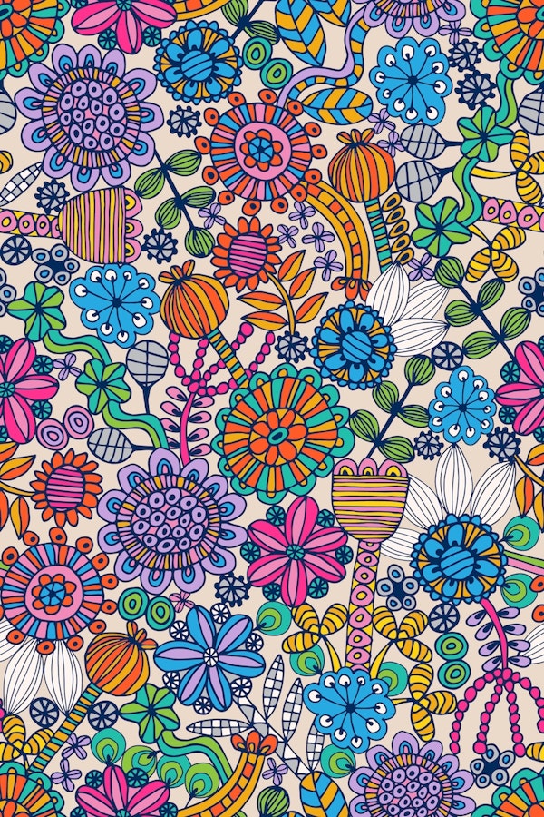 COLOURING BOOK FLOWERS Rainbow Brights