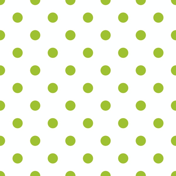 Polka Dots - Lime Green on White
