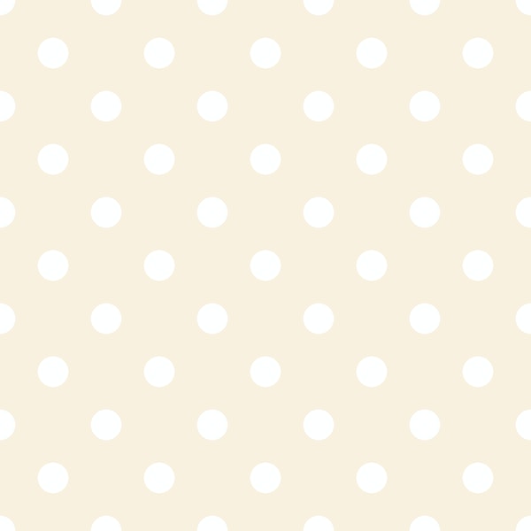 Polka Dots- White on Pale Champagne