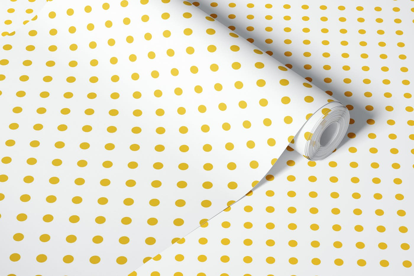 Gold Polka Dots wallpaper roll