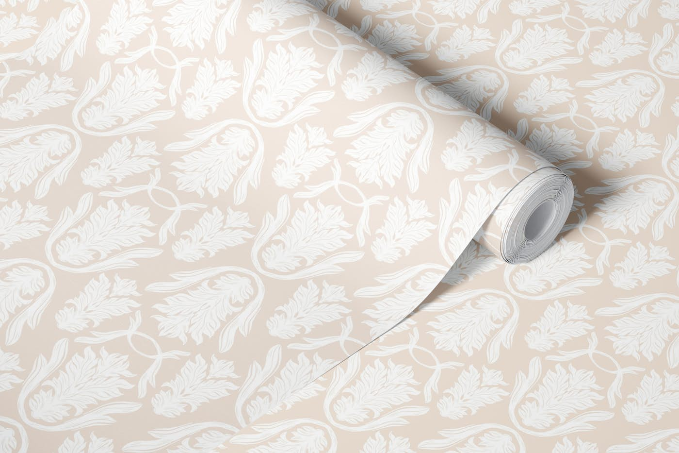 Soft and modern Damask wallpaper roll