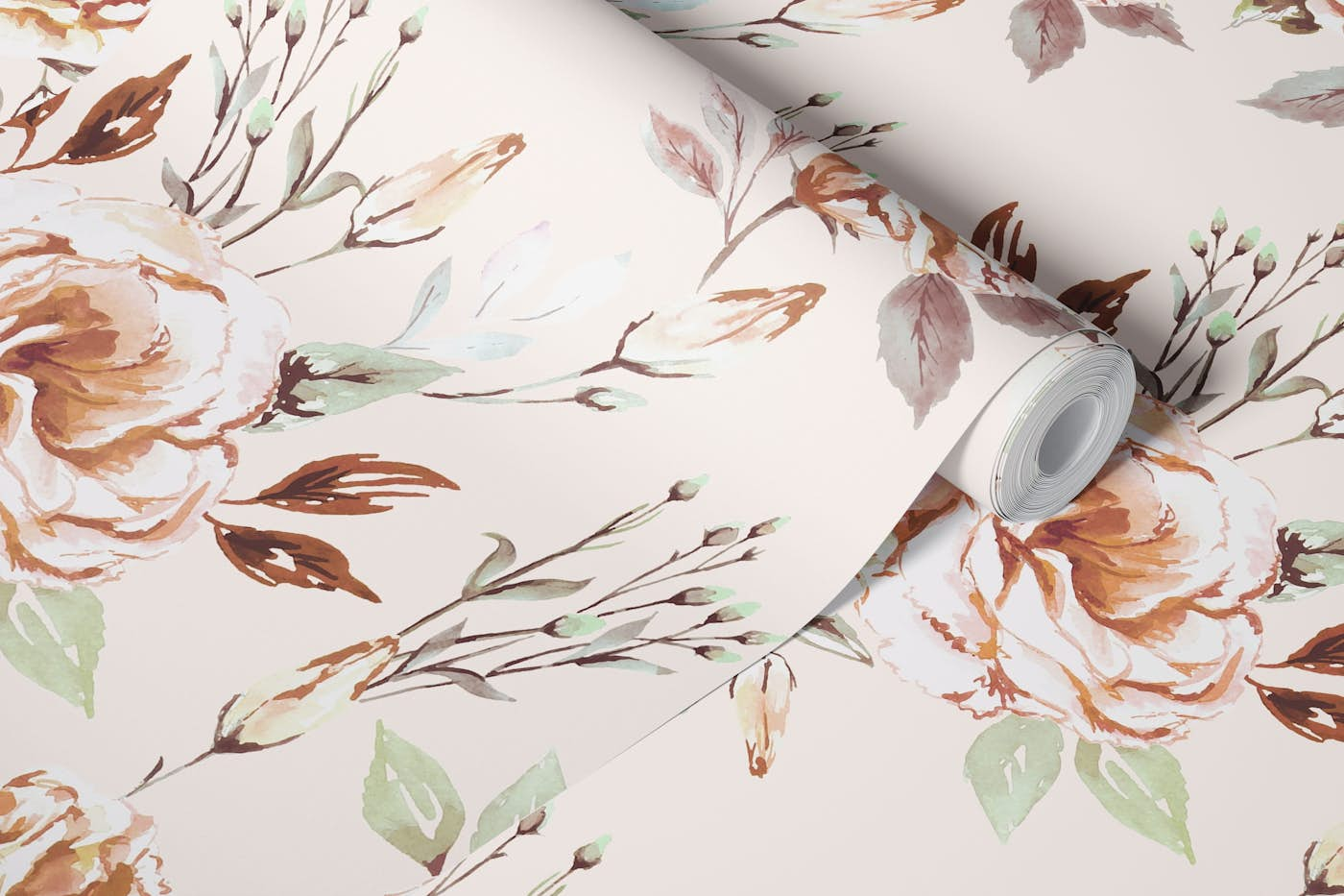 The Calm Watercolor Floral Lisianthus wallpaper roll