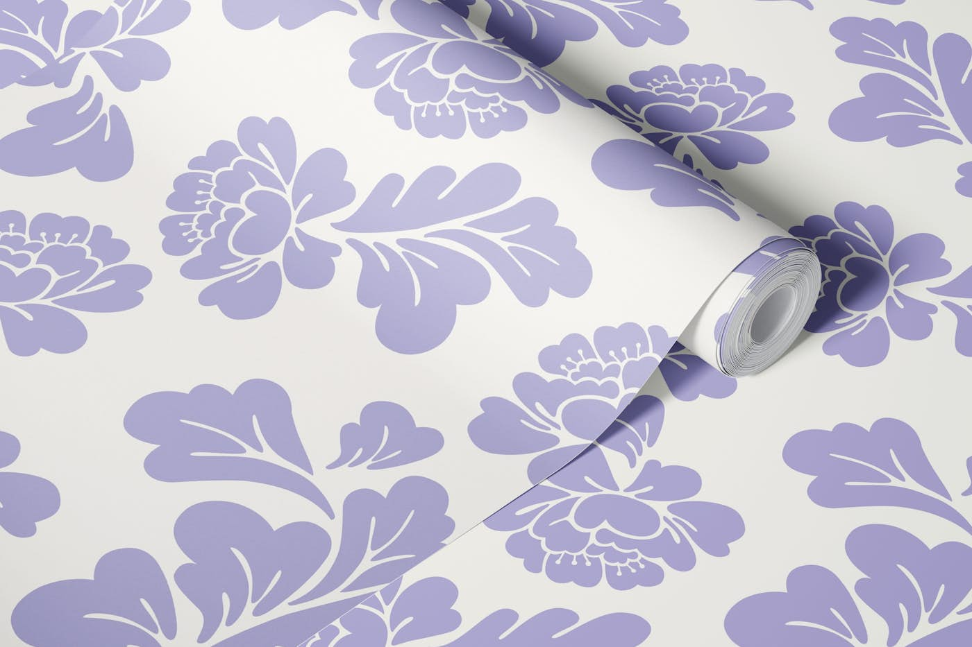 Lavender Abstract Vintage Flowers wallpaper roll