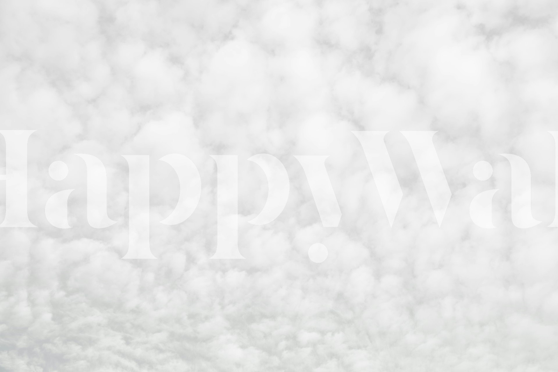 Soft gray clouds wallpaper in a room