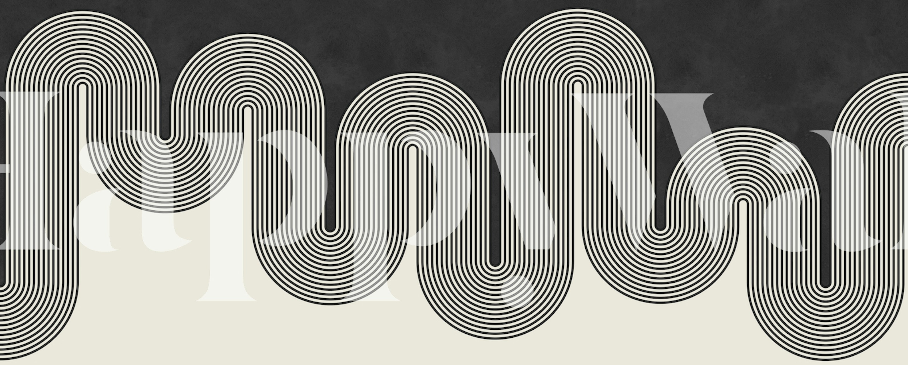 Lines and circles 34 diseño de papel pintado en una habitación