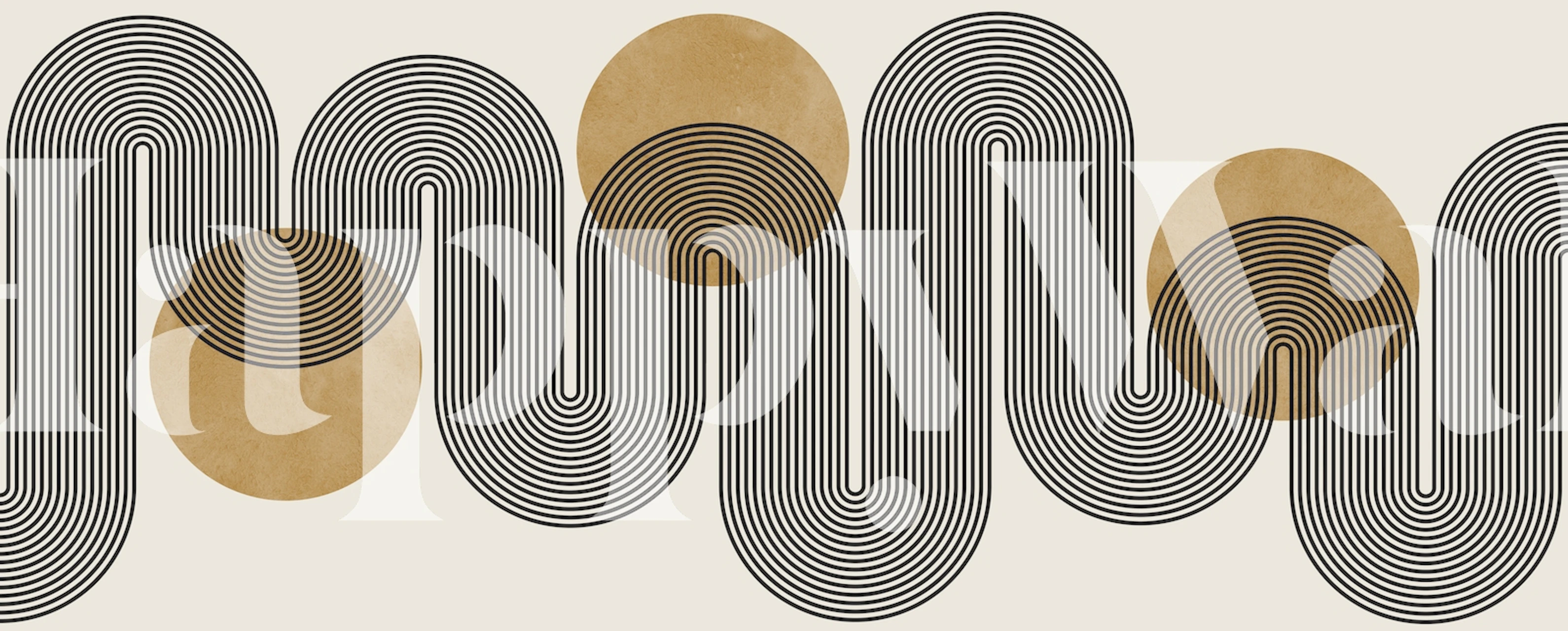 Diseño de papel tapiz Lines and circles en una habitación