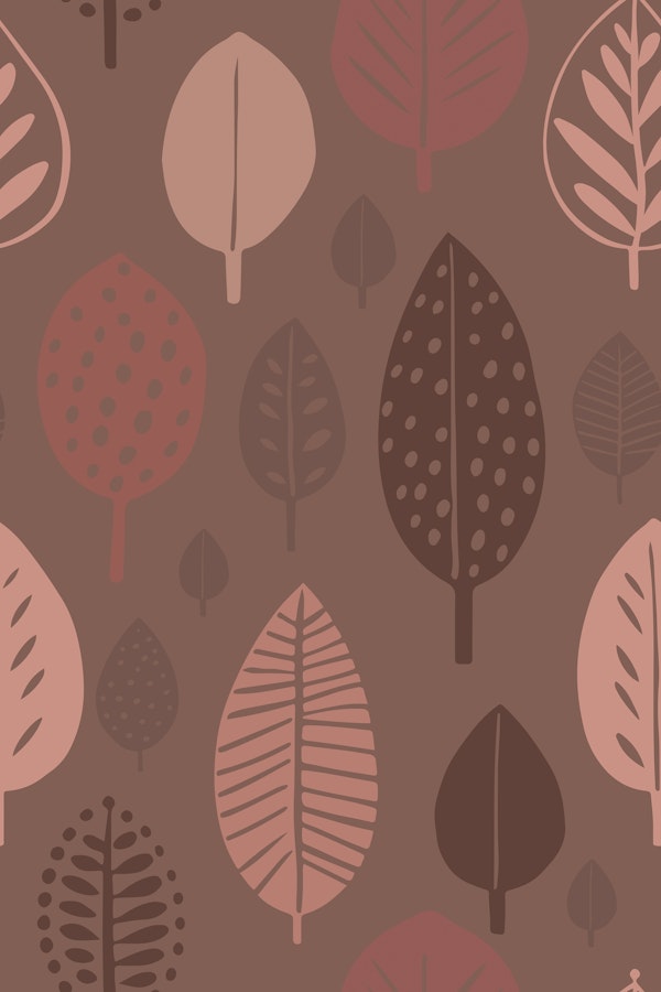 Autumn Simplicity Leaf Shape Pattern Brown