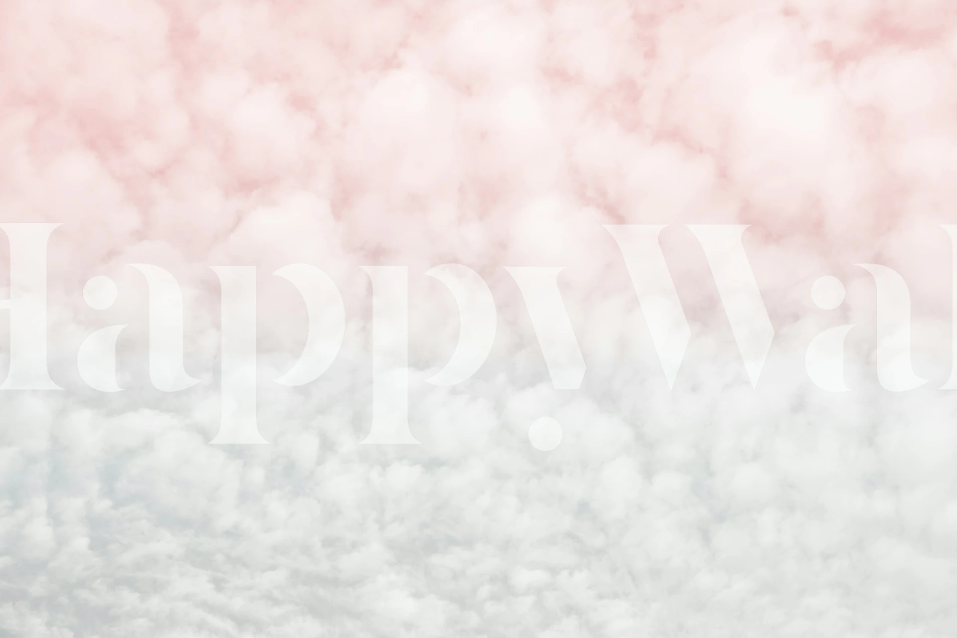 Blush and gray cloud pattern wallpaper in soft tones