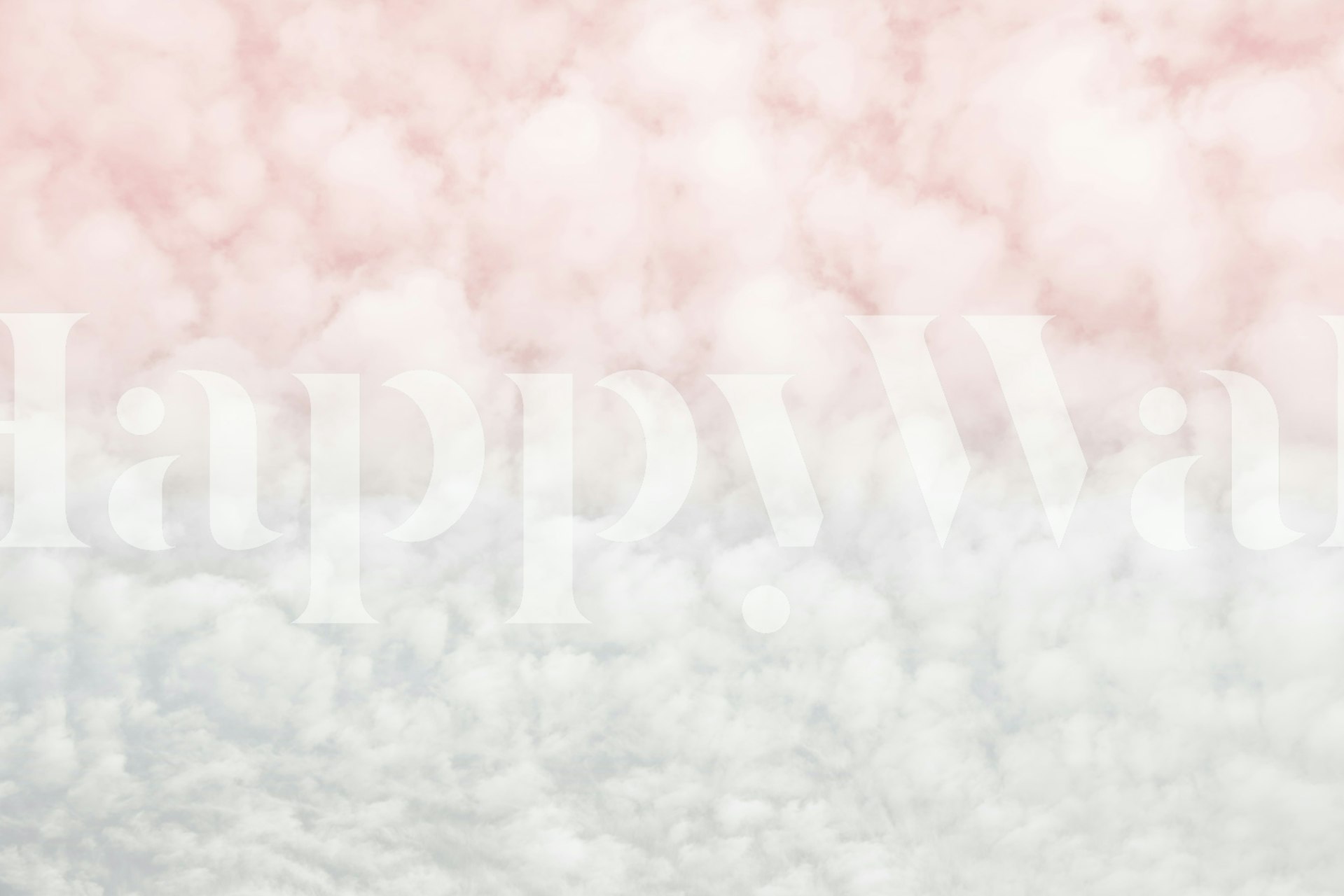 Blush and gray cloud pattern wallpaper in soft tones