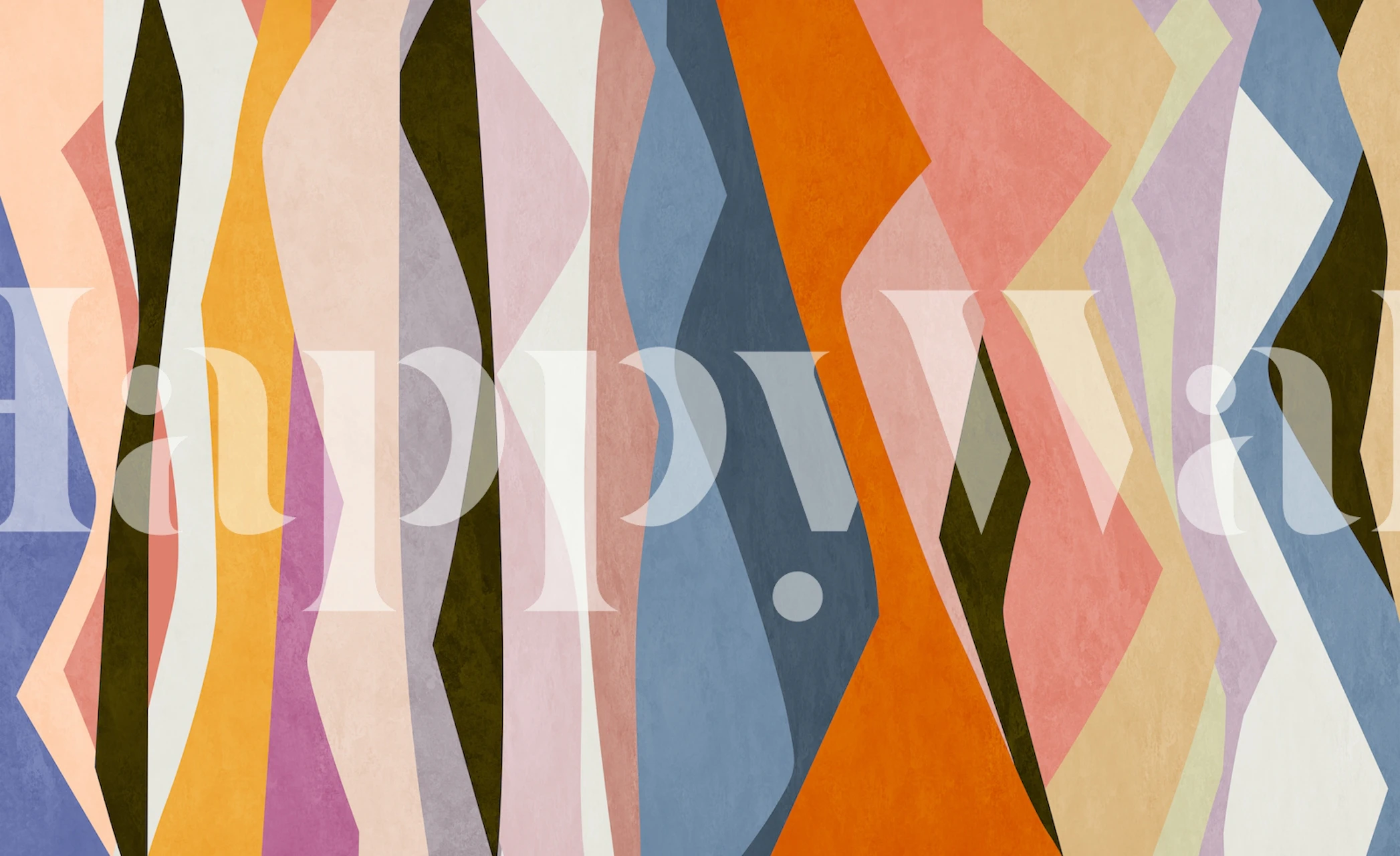 Colorful wallpaper featuring abstract shapes