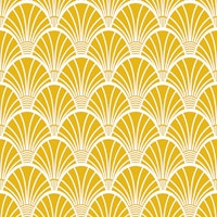FANDOM Art Deco Fan Scallop - Glam Gold White papiers peint