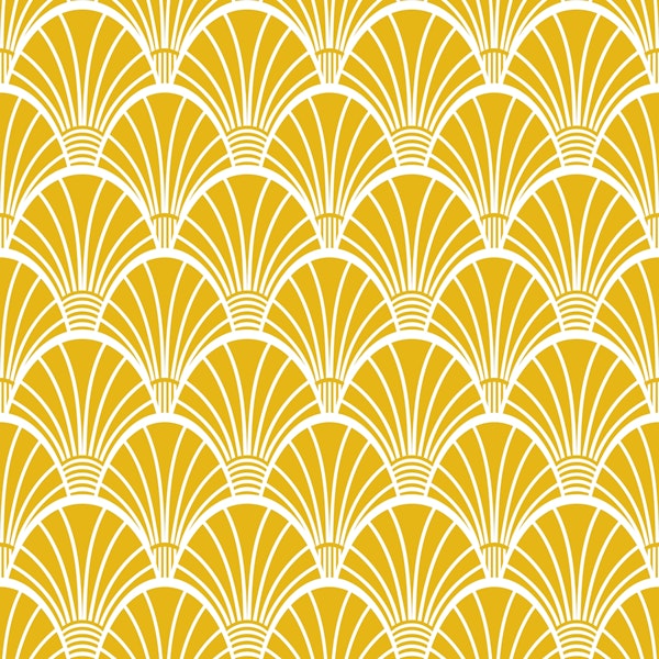 FANDOM Art Deco Fan Scallop - Glam Gold White