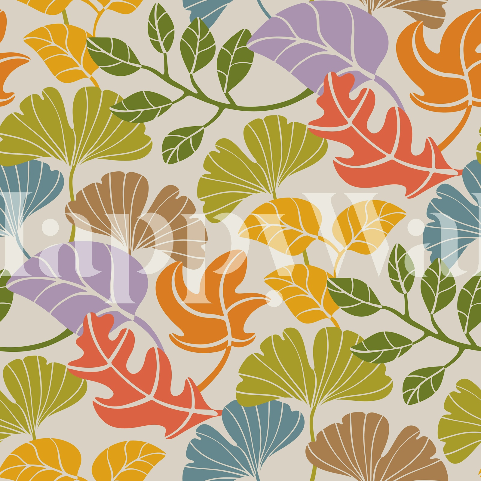 Falling Leaves Autumn Forest Wallpaper | Happywall.com