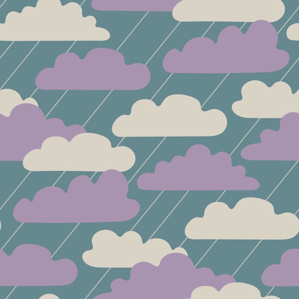 RAIN CLOUDS Cozy Cloudy Showers - Storm Blue