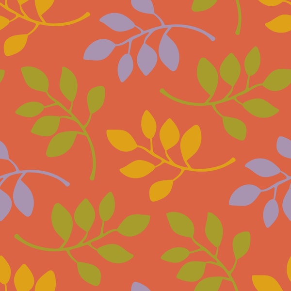 FALLING LEAVES Woodland Forest - Burnt Orange
