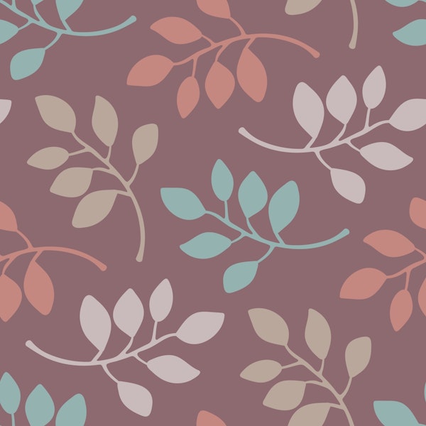 FALLING LEAVES Woodland Forest - Plum