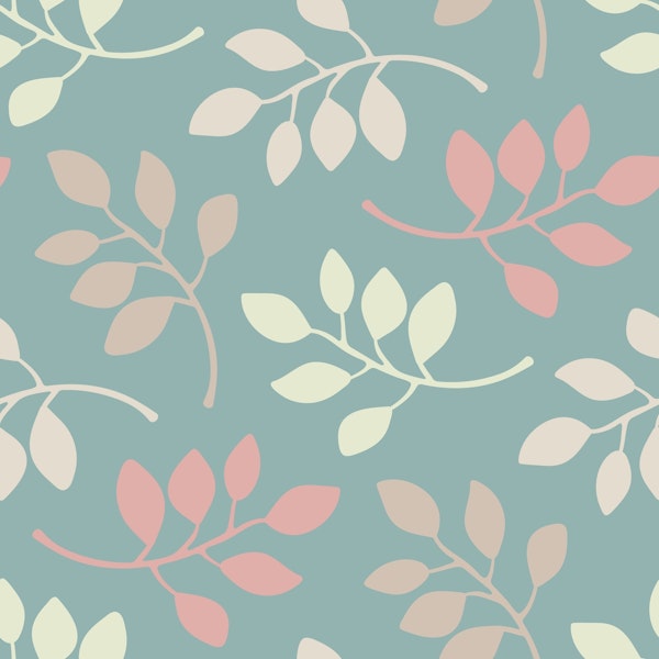 FALLING LEAVES Woodland Forest - Soft Blue
