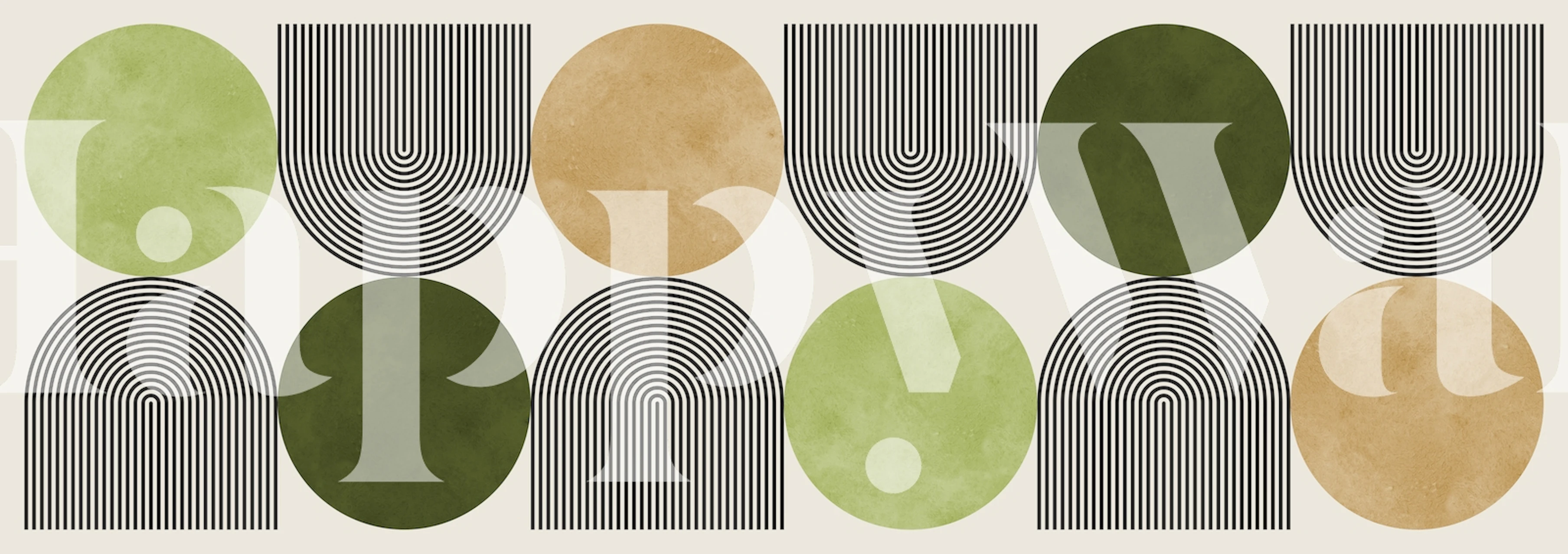 Papel pintado Lines and circles en una habitación moderna