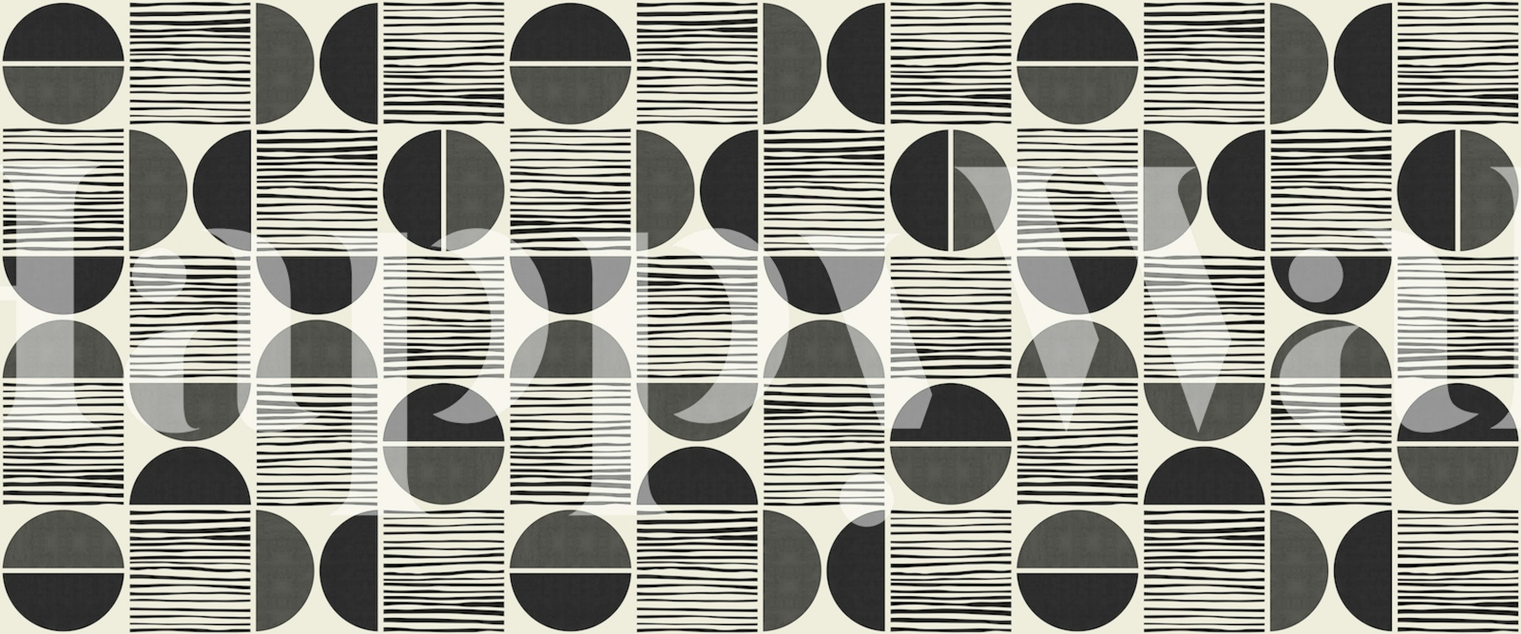 Papel tapiz Lines and circles en habitación moderna