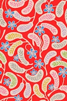 HILO Vintage Tropical Floral - Red ταπετσαρία