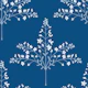 PASHMINA Floral Botanical - Blue and White