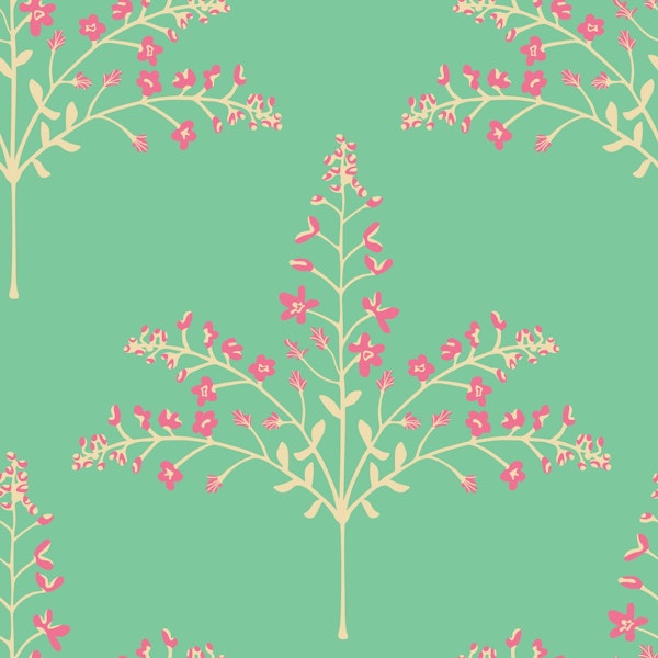 PASHMINA Floral Botanical - Pink Green