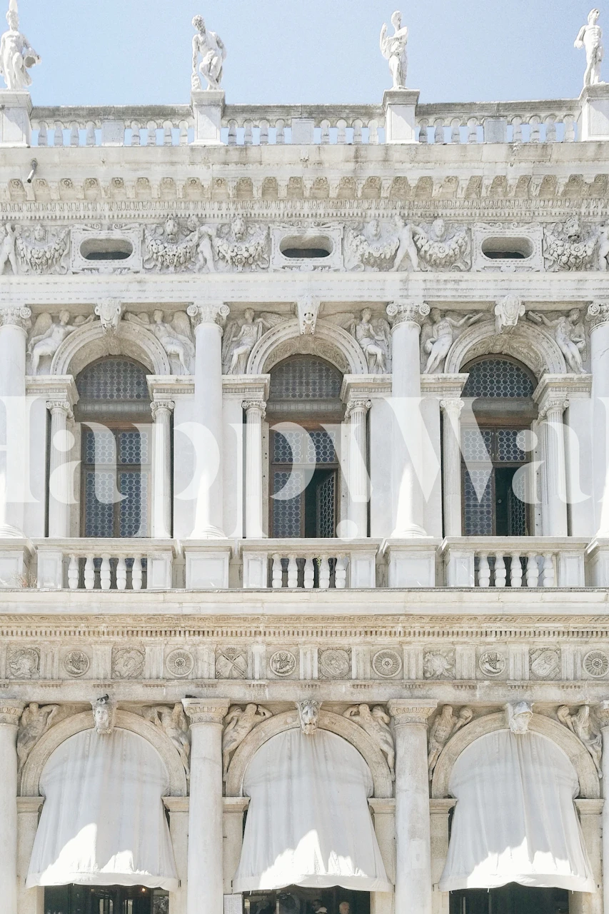 Venice building facade with detailed columns and arches wallpaper