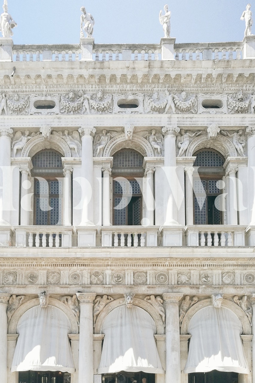 Venice building facade with detailed columns and arches wallpaper