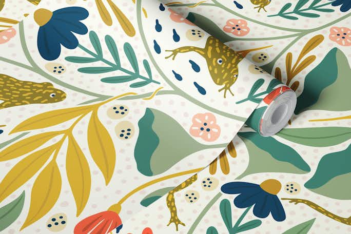 tropical frog in the jungle whitewallpaper roll