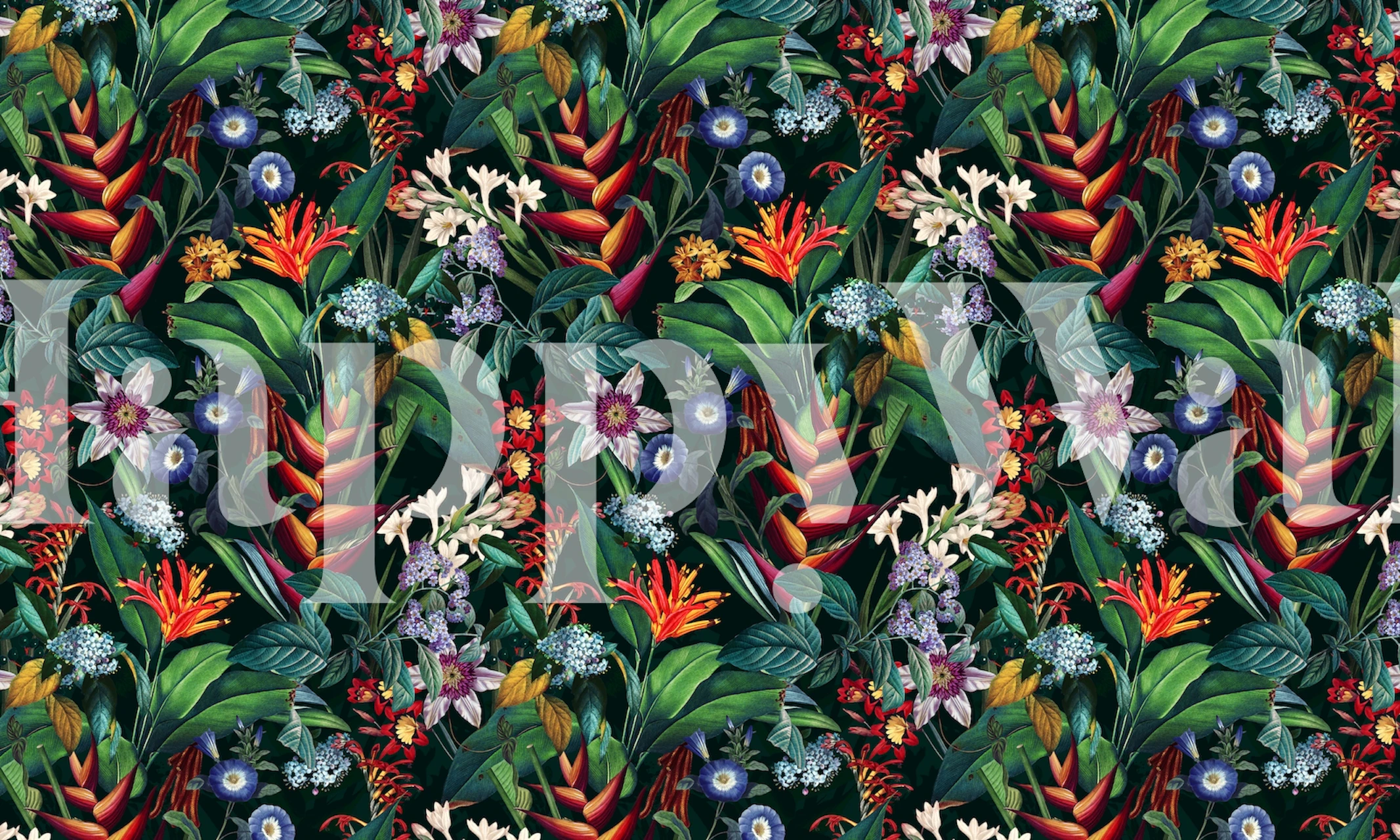 Tropical Flora wallpaper i et rum