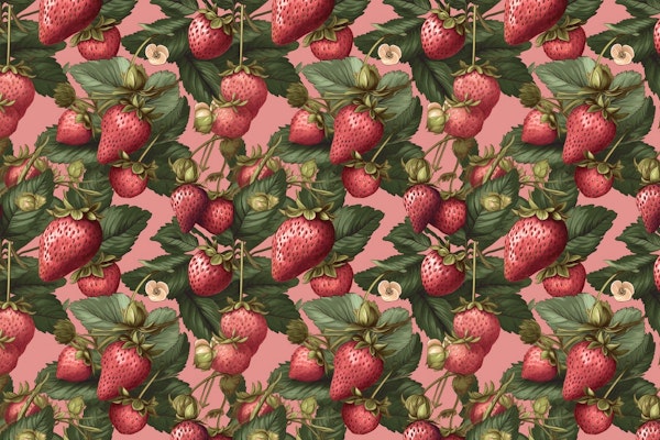 Strawberries Pink and Red