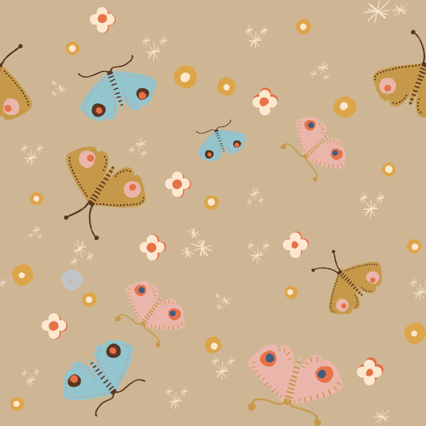 Cute minimal boho butterflies sand