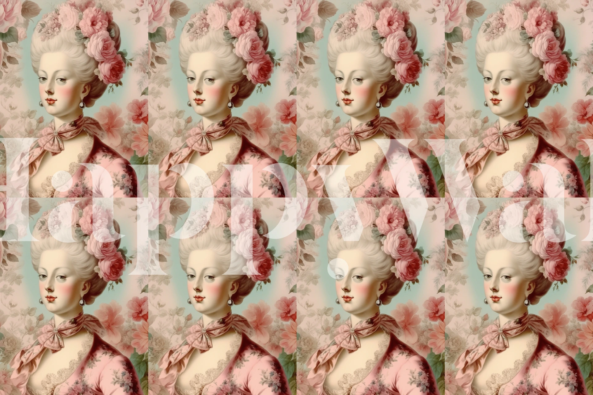 Marie-Antoinette muotokuva tapetti huoneessa