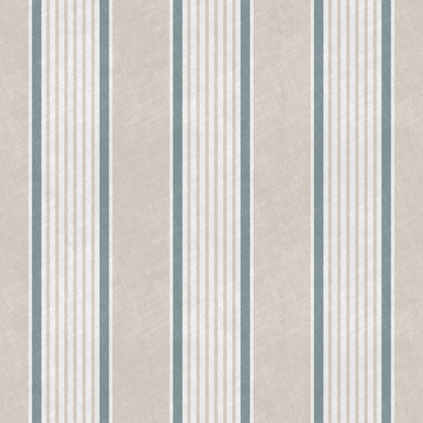 Antique stripes in cream slate blue