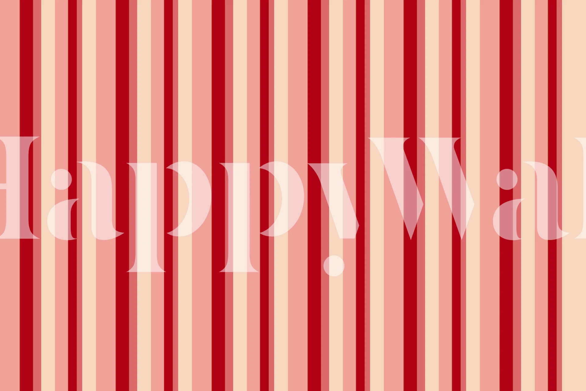 Red and pink stripes wallpaper in a room