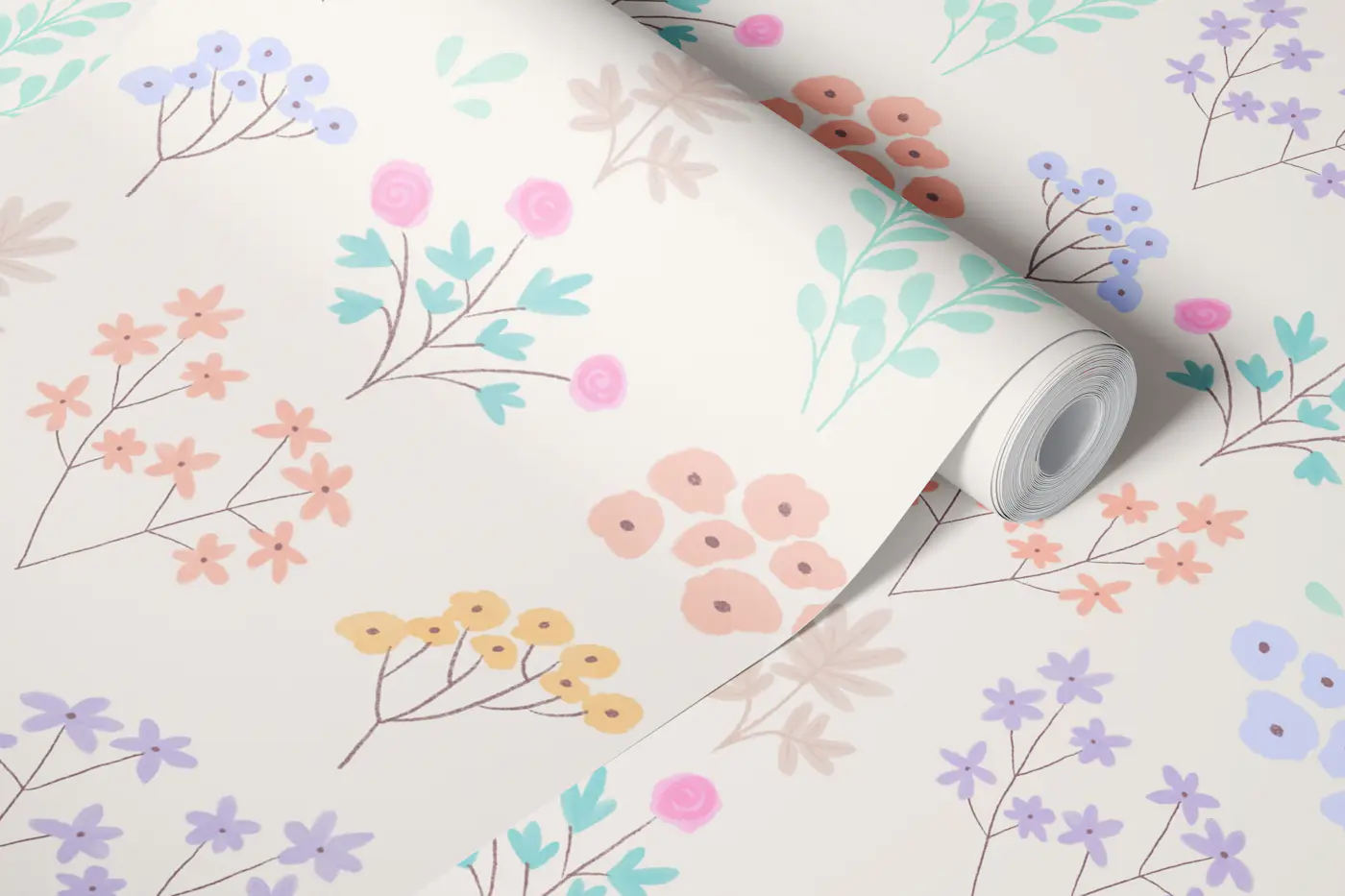 Cute Cottagecore Florals Nursery Botanical wallpaper roll