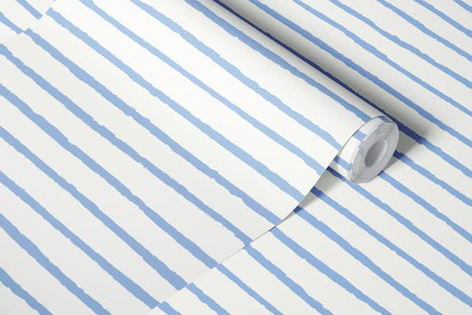 Abstract Stripes_blue on whitewallpaper roll