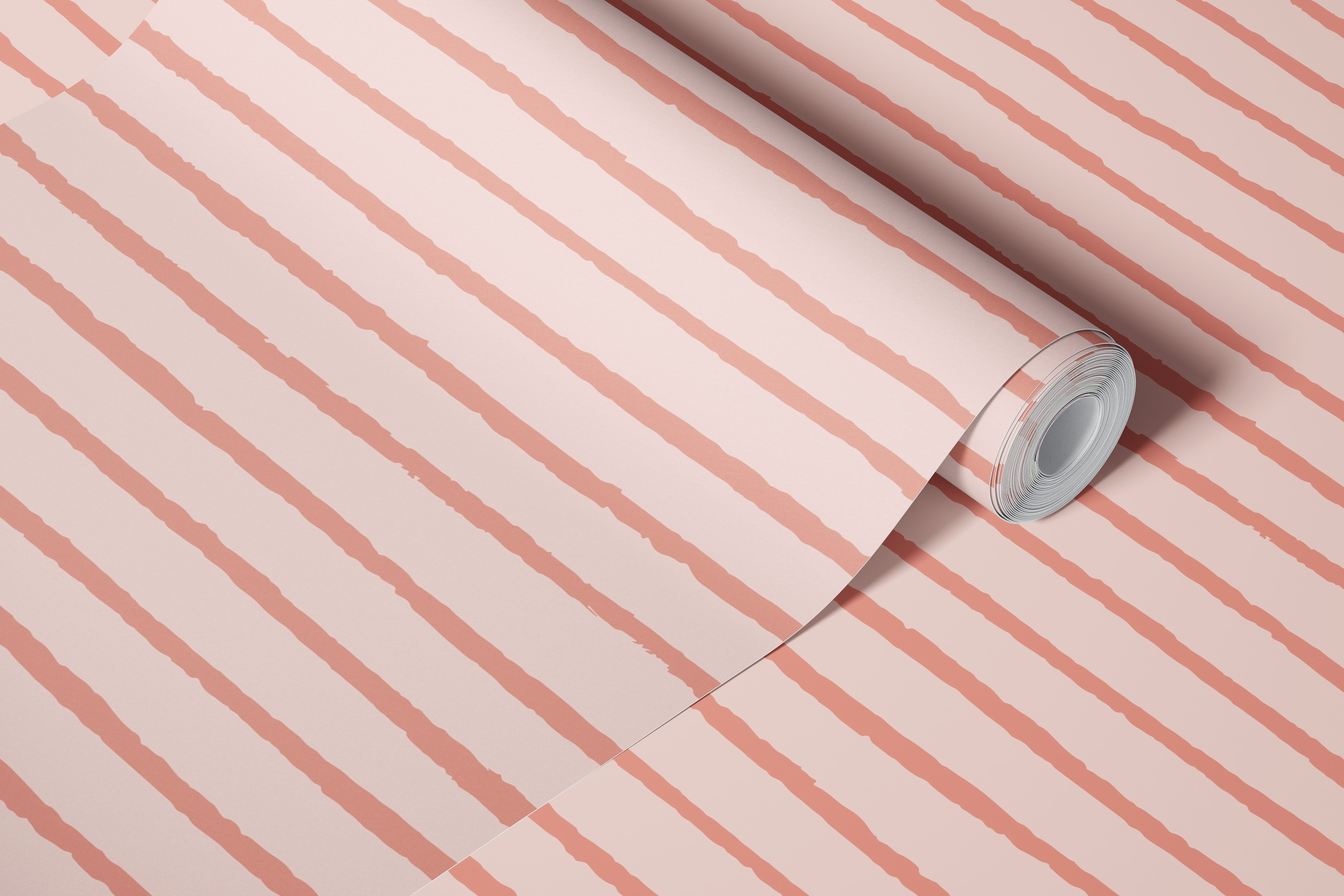 Abstract Stripes_peach tapet i et rom