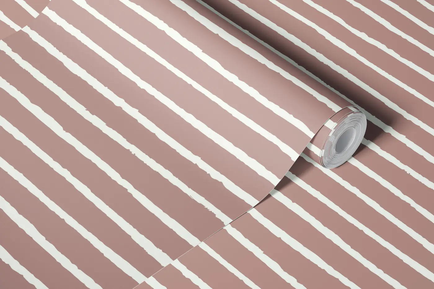 Abstract Stripes Boho Brown wallpaper roll