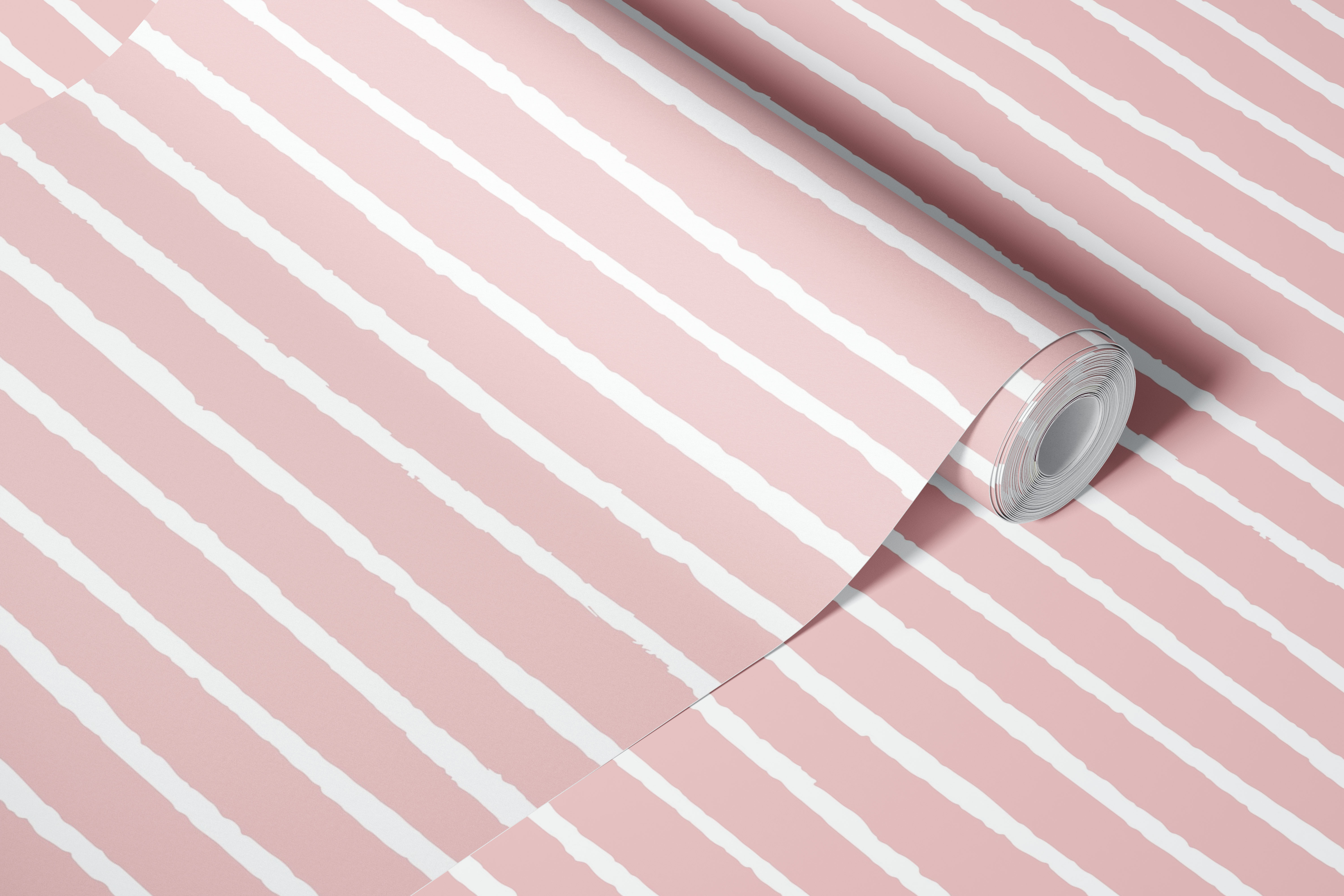 Abstract Stripes pink wallpaper in a room